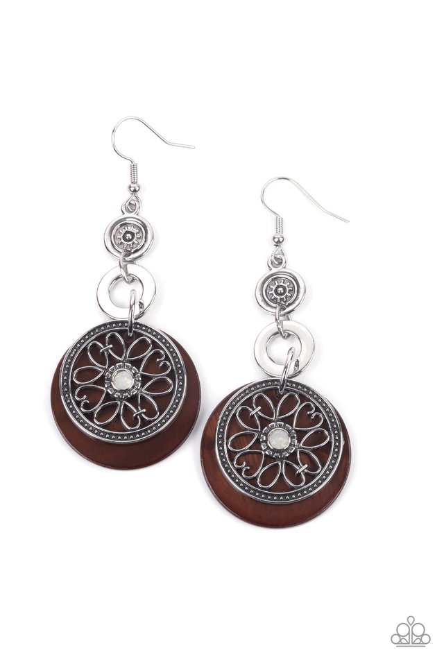 Royal Marina - Brown - Paparazzi Earring Image