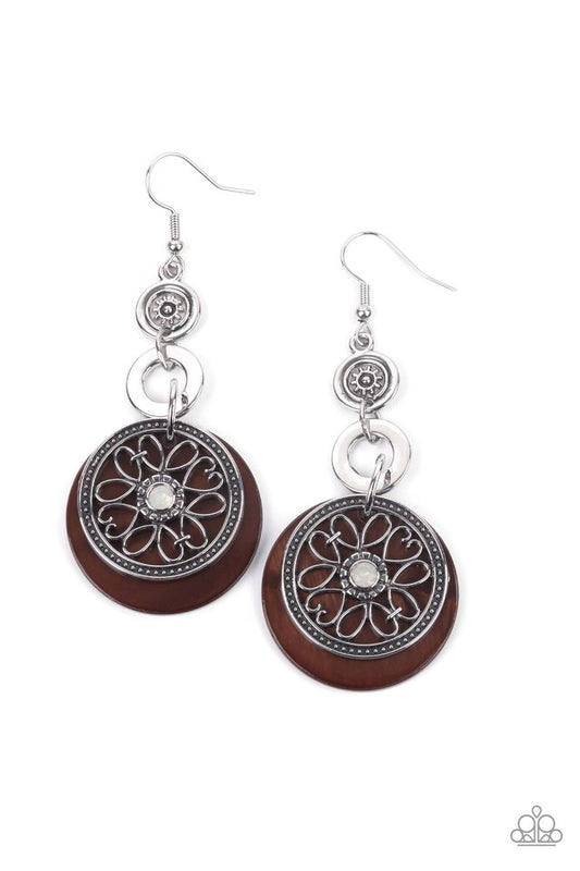 Royal Marina - Brown - Paparazzi Earring Image