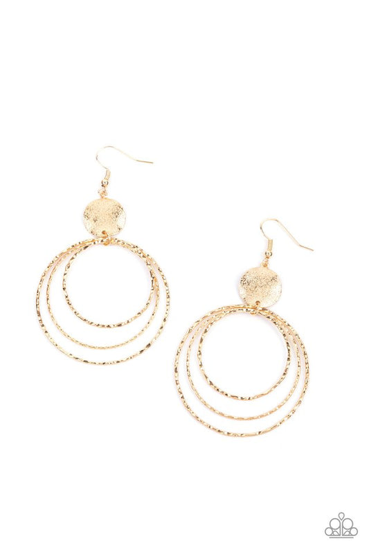 ​Universal Rehearsal - Gold - Paparazzi Earring Image