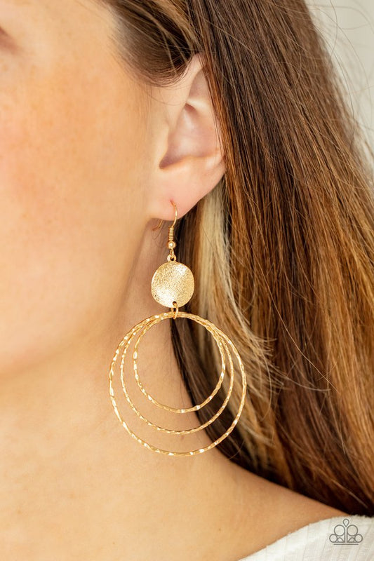 ​Universal Rehearsal - Gold - Paparazzi Earring Image