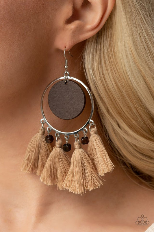 Yacht Bait - Brown - Paparazzi Earring Image