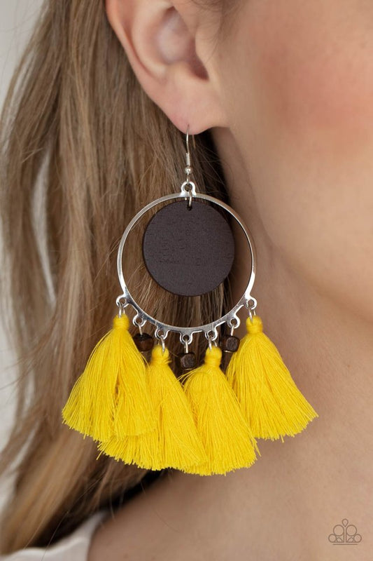 ​Yacht Bait - Yellow - Paparazzi Earring Image