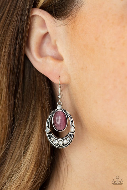 Serene Shimmer - Purple - Paparazzi Earring Image