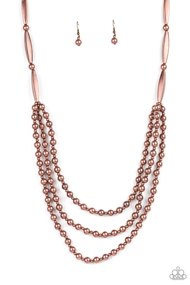 Beaded Beacon - Copper - Paparazzi Necklace Image