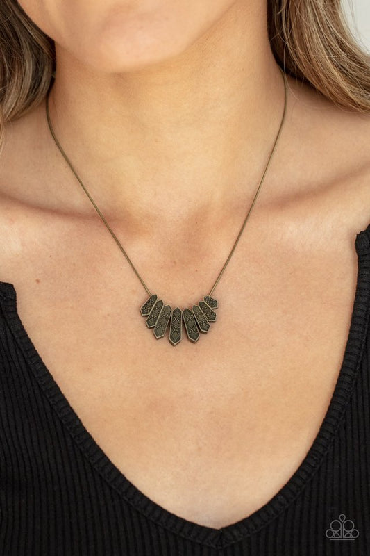 ​Monumental March - Brass - Paparazzi Necklace Image