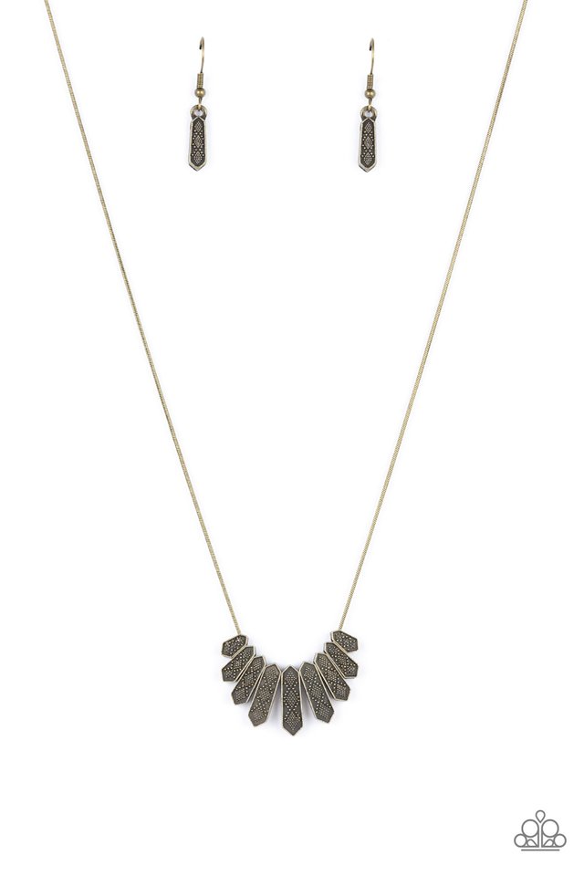 ​Monumental March - Brass - Paparazzi Necklace Image