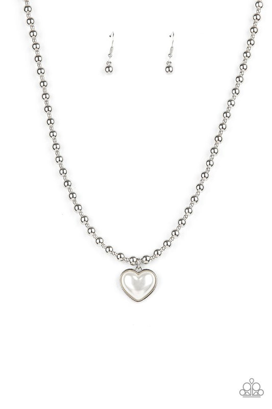 Heart Full of Fancy - White - Paparazzi Necklace Image