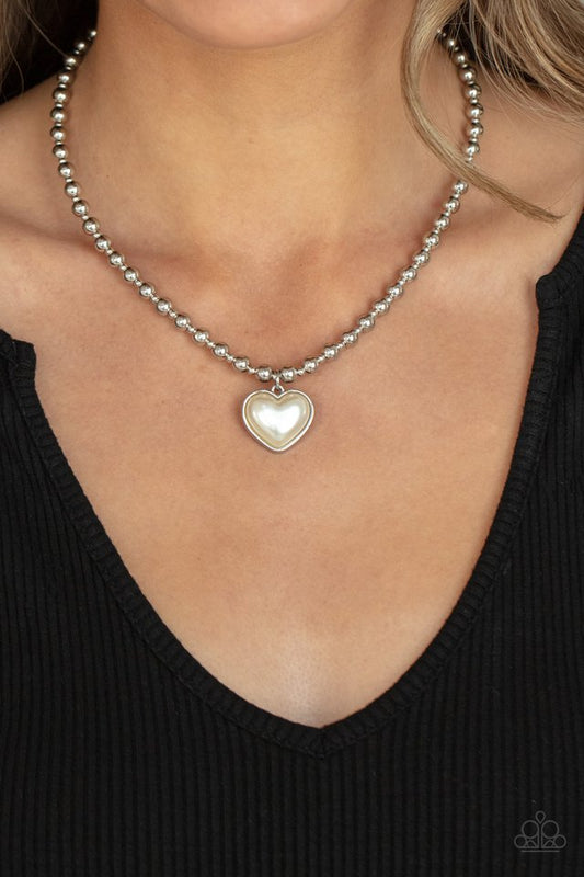 Heart Full of Fancy - White - Paparazzi Necklace Image