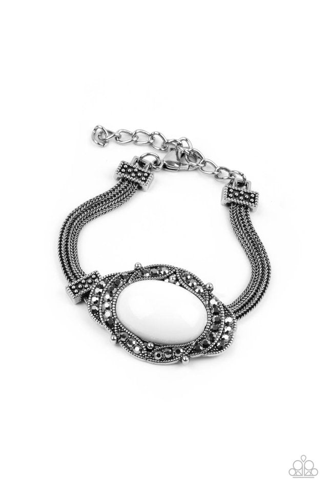 Top-Notch Drama - White - Paparazzi Bracelet Image