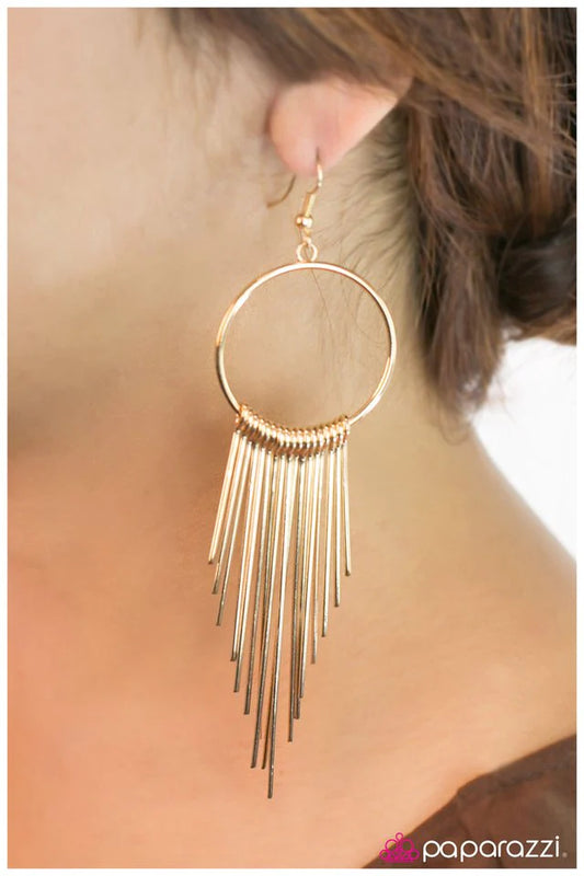 Paparazzi Earring ~ Egyptian Sun - Gold