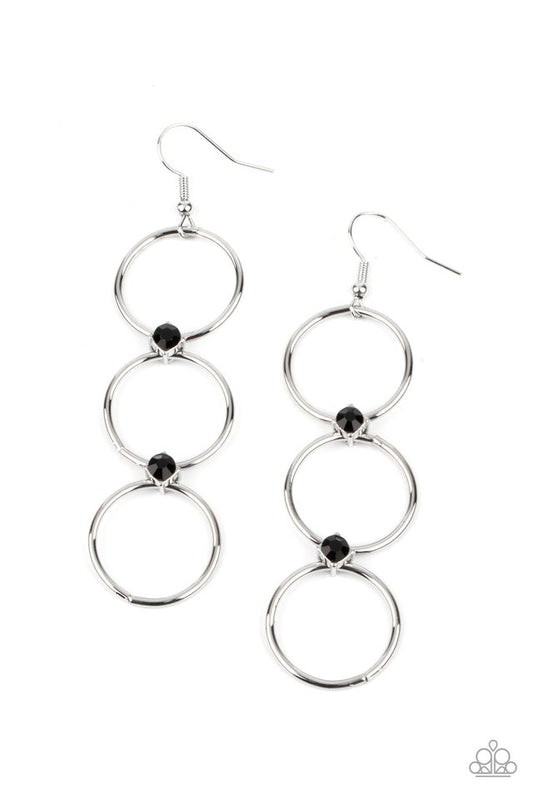 ​Refined Society - Black - Paparazzi Earring Image