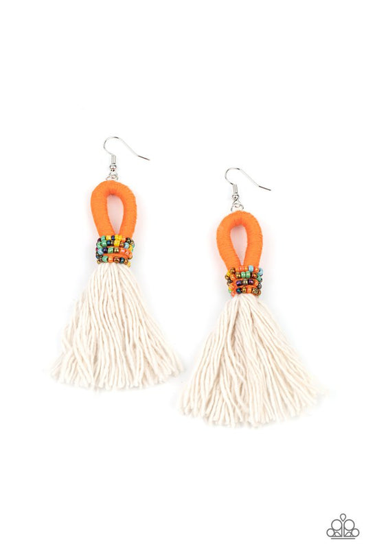 The Dustup - Orange - Paparazzi Earring Image