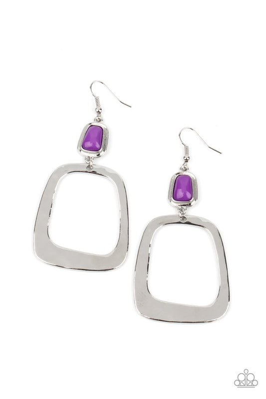 Material Girl Mod - Purple - Paparazzi Earring Image