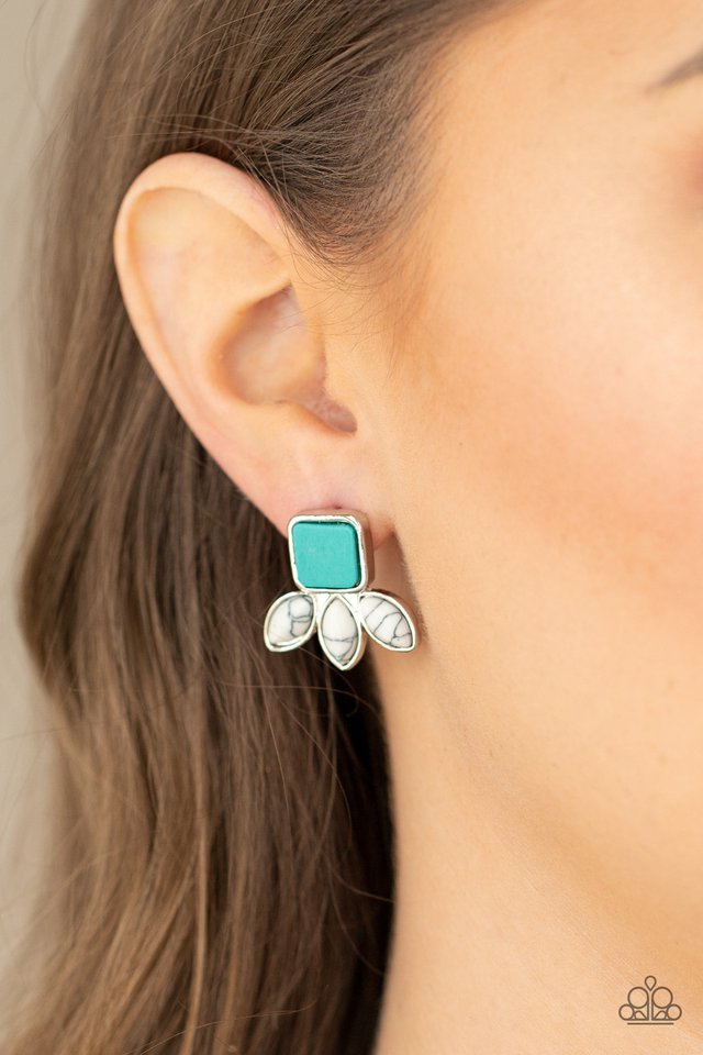​Hill Country Blossoms - Blue - Paparazzi Earring Image