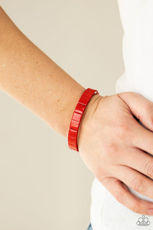 Material Movement - Red - Paparazzi Bracelet Image