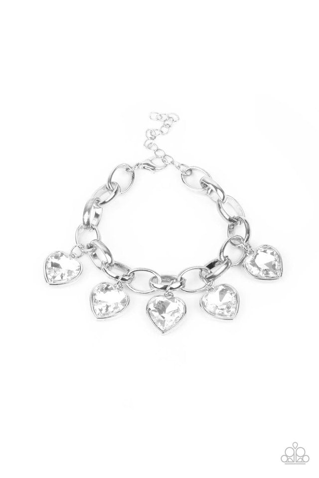 ​​Candy Heart Charmer - White - Paparazzi Bracelet Image