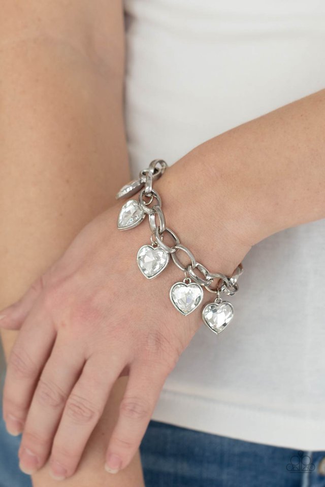 ​​Candy Heart Charmer - White - Paparazzi Bracelet Image