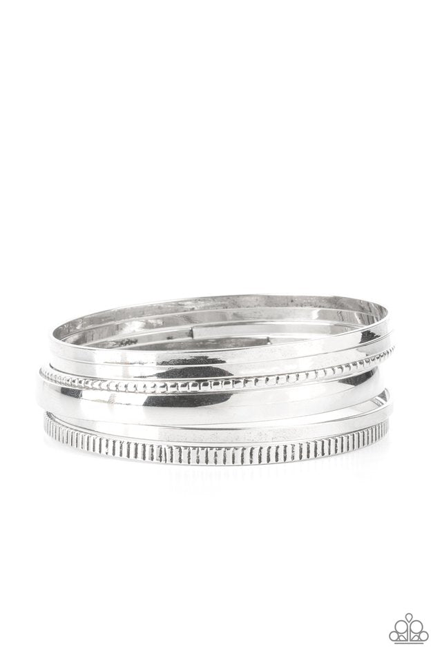 Gliding Gleam - Silver - Paparazzi Bracelet Image