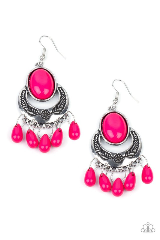 Prairie Flirt - Pink - Paparazzi Earring Image