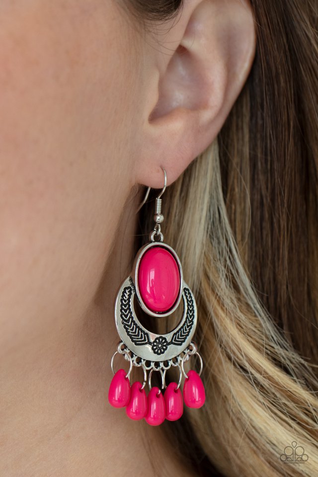 Prairie Flirt - Pink - Paparazzi Earring Image