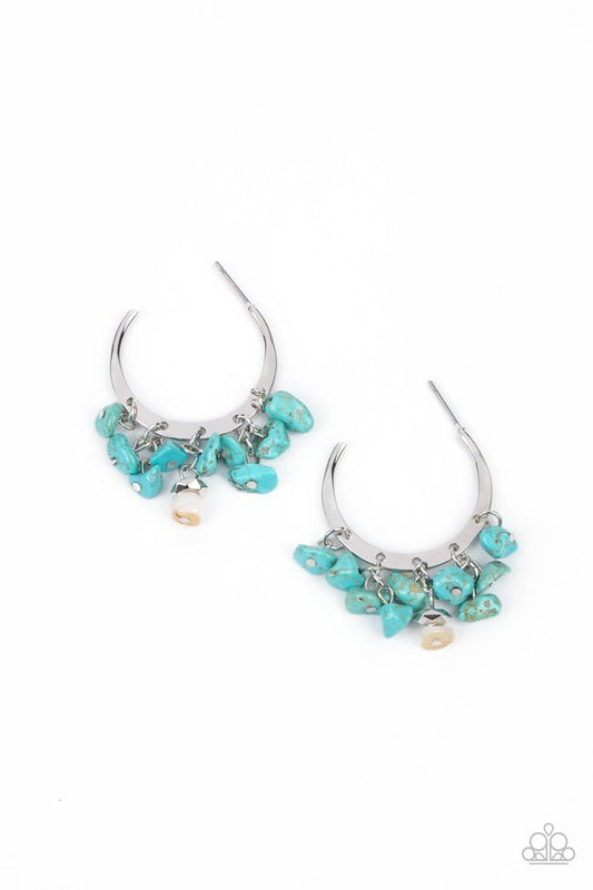 ​Gorgeously Grounding - Blue - Paparazzi Earring Image