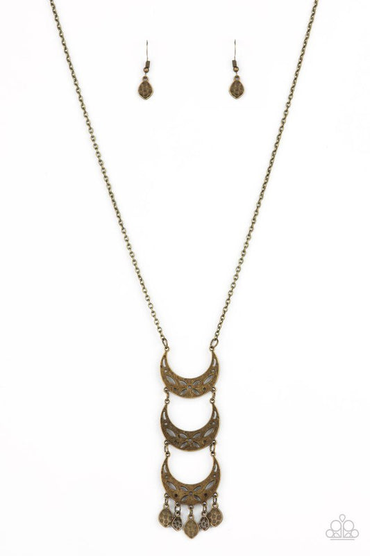 Half-Moon Child - Brass - Paparazzi Necklace Image