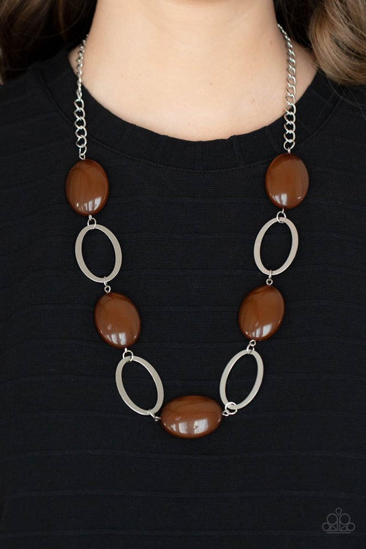 Beachside Boardwalk - Brown - Paparazzi Necklace Image