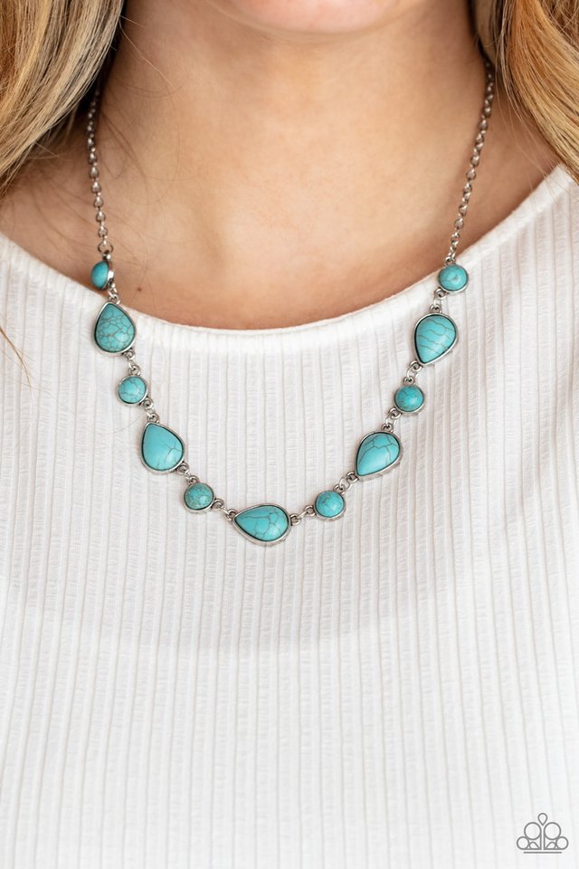 Heavenly Teardrops - Blue - Paparazzi Necklace Image