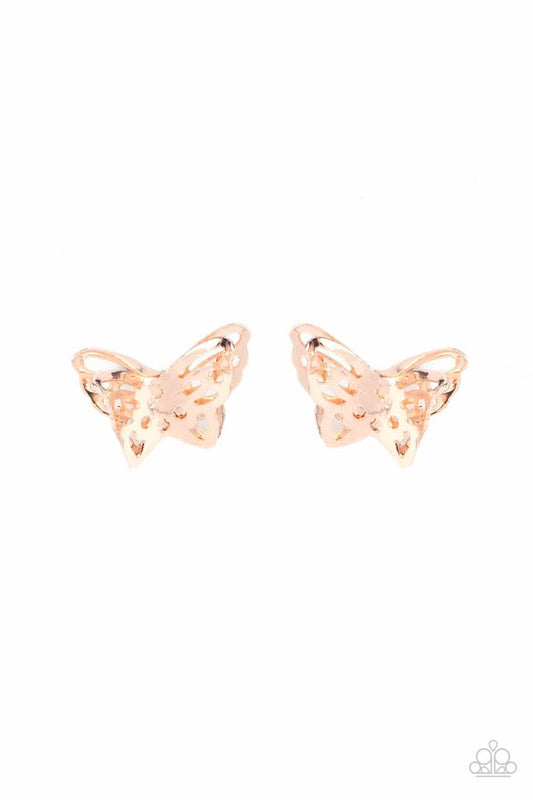 Flutter Fantasy - Rose Gold - Paparazzi Earring Image