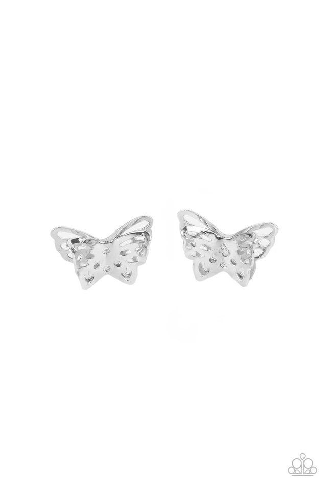 Flutter Fantasy - Silver - Paparazzi Earring Image