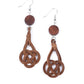 Twisted Torrents - Brown - Paparazzi Earring Image