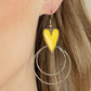 Happily Ever Hearts - Yellow - Paparazzi Earring Image