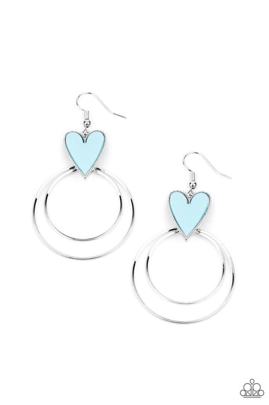 ​Happily Ever Hearts - Blue - Paparazzi Earring Image