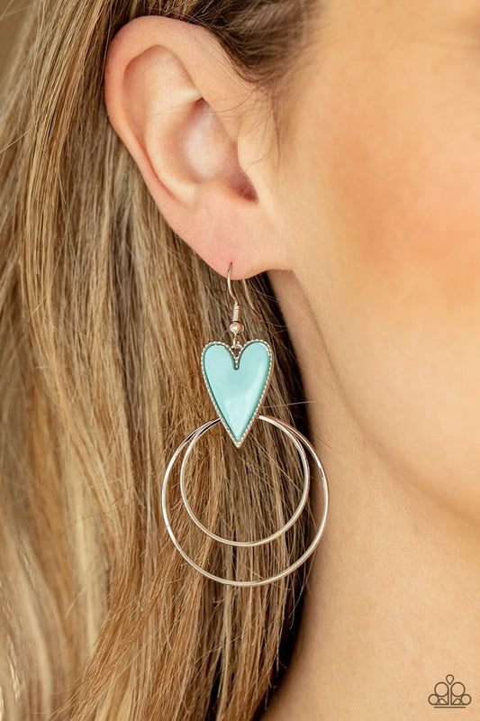 ​Happily Ever Hearts - Blue - Paparazzi Earring Image