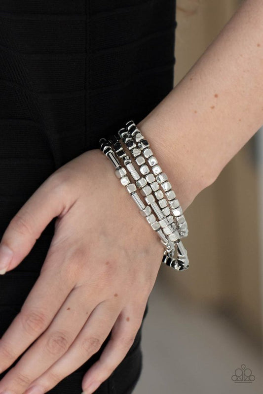 Metro Materials - Silver - Paparazzi Bracelet Image