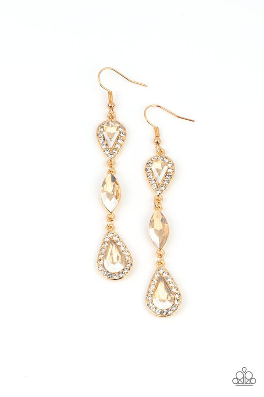 ​Test of TIMELESS - Gold - Paparazzi Earring Image