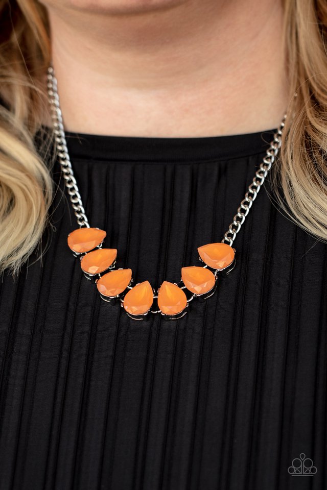​Above The Clouds - Orange - Paparazzi Necklace Image
