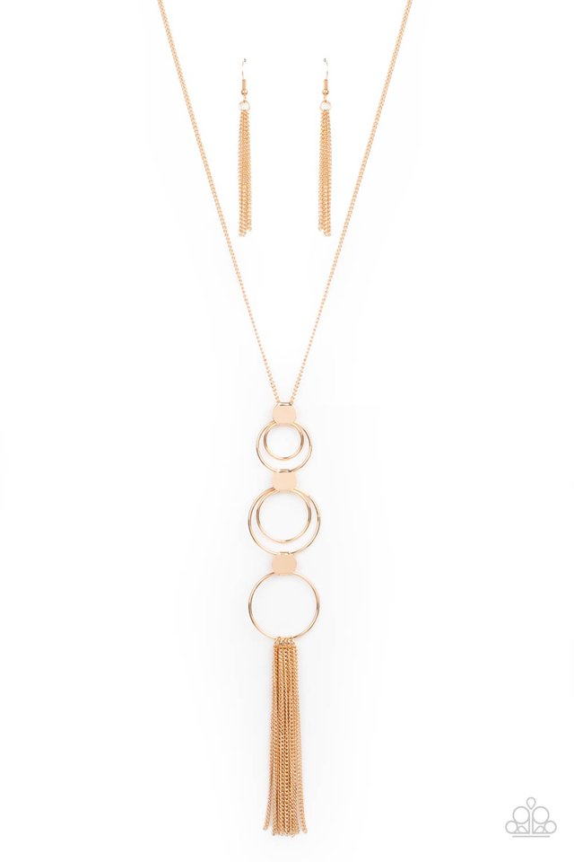 Gold circle store necklace paparazzi