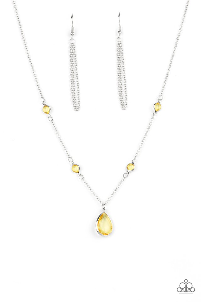 Iridescently Irresistible - Yellow Necklace - Chic Jewelry Boutique