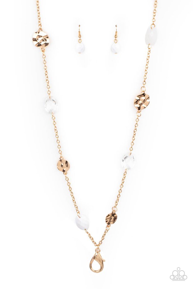 ​Glossy Glamorous - White - Paparazzi Necklace Image