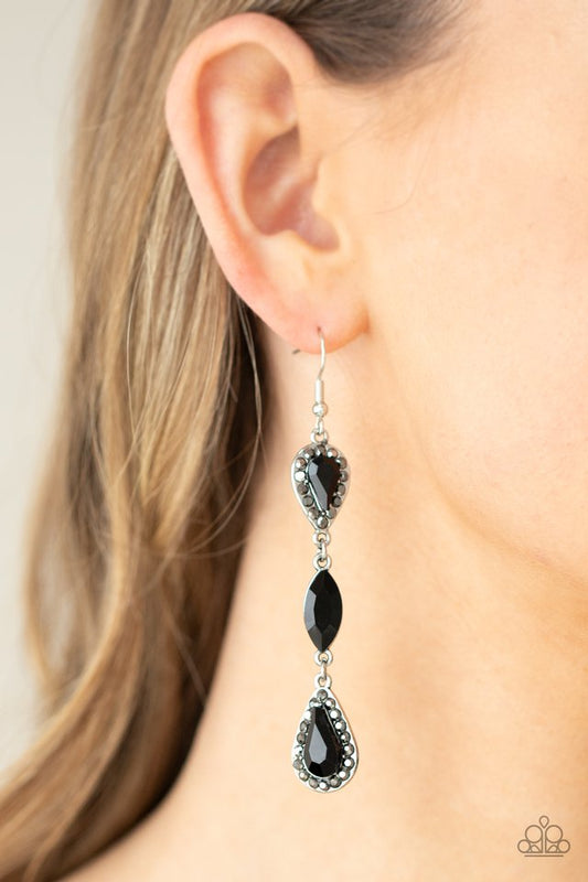 ​Test of TIMELESS - Black - Paparazzi Earring Image