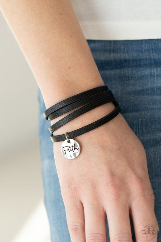 Wonderfully Worded - Black - Paparazzi Bracelet Image