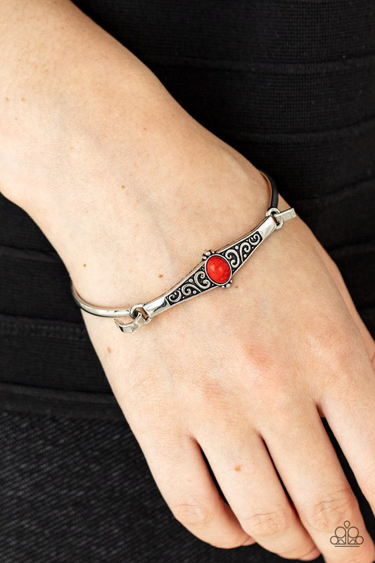 ​Stone Scrolls - Red - Paparazzi Bracelet Image