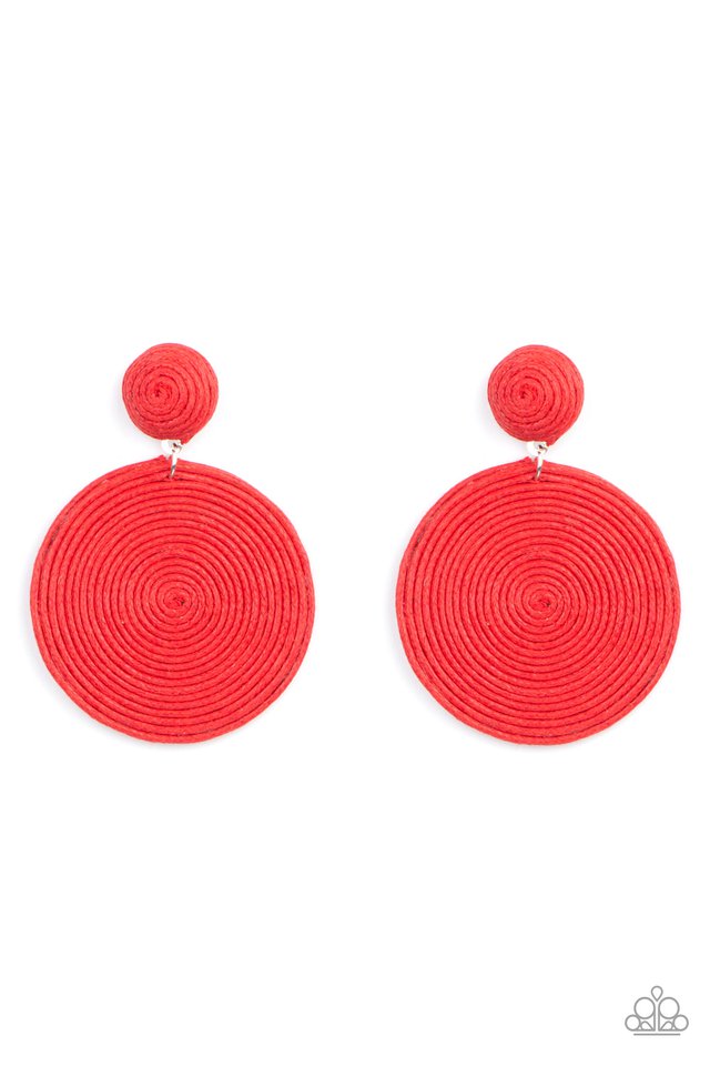 ​Circulate The Room - Red - Paparazzi Earring Image