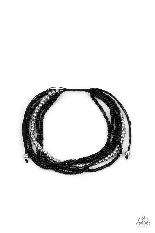 ​All Beaded Up - Black - Paparazzi Bracelet Image