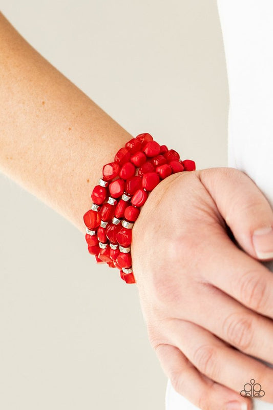 Nice GLOWING! - Red - Paparazzi Bracelet Image