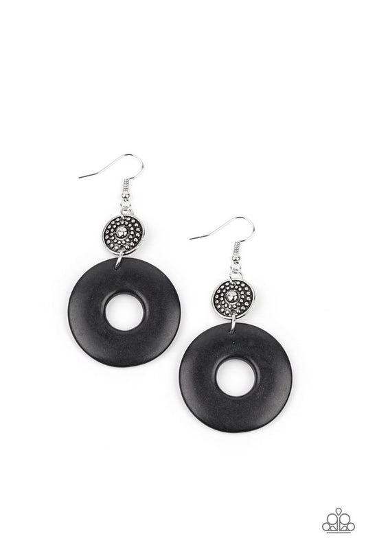 Earthy Epicenter - Black - Paparazzi Earring Image