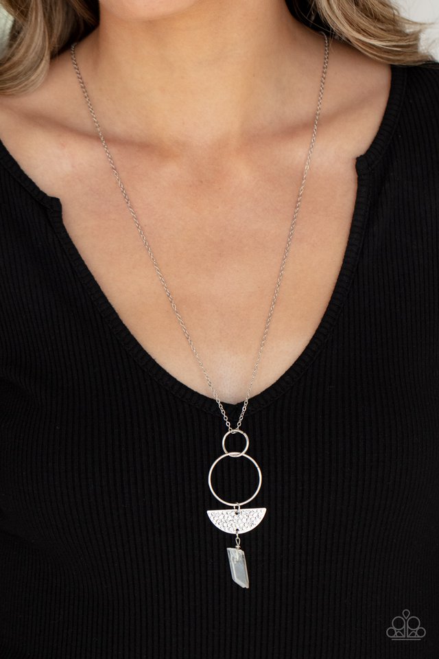 Monumental ​Obelisk - White - Paparazzi Necklace Image