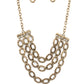 Repeat After Me - Brass - Paparazzi Necklace Image