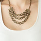 Repeat After Me - Brass - Paparazzi Necklace Image